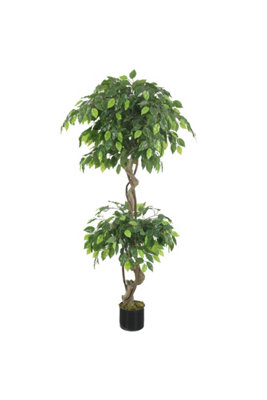 Dyzi Green 150Cm Artificial Twisted Ficus Tree In Plastic Pot from B&Q