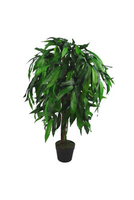 Dyzi Green 80Cm Artificial Mango Tree With Metal Planter from B&Q