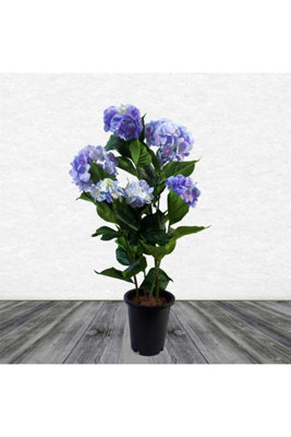 Dyzi Artificial Potted Hydrangea Plant With Fabric Flowers 90Cm from B&Q