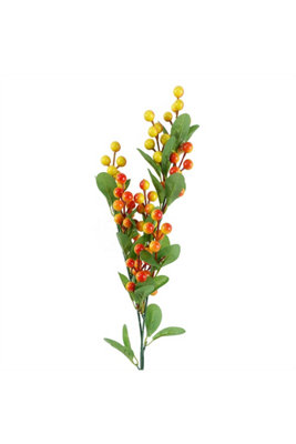 Dyzi Orange Berry Artificial Stem With Plastic Leaves from B&Q