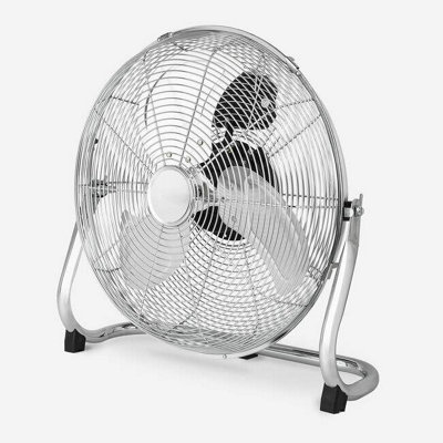 B&Q -  12 Inch Metal Floor Fan 50W Chrome 3 Speed Adjustable Tilt Fan
