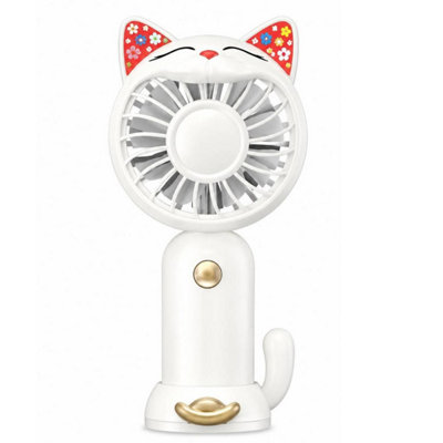 Dyzi Mini Cat Ear Handheld Fan - White - Image 4