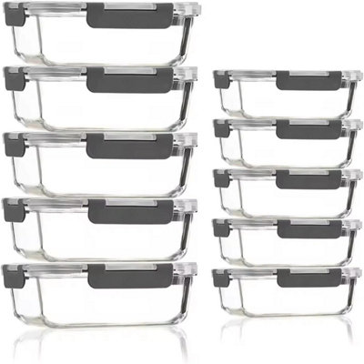 10 Pack Glass Food Storage Containers with Lids Airtight Leakproof Meal Prep - Image 3