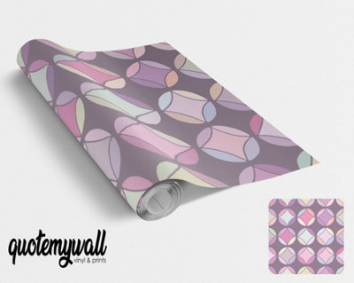 Quote My Wall Quotemywall Lilac Circle Pattern Vinyl Furniture Wrap For Furniture & Kitchen Worktops from B&Q