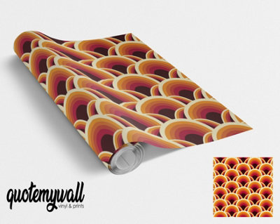 Quote My Wall Quotemywall Retro Vintage Circles Pattern Vinyl Wrap For Furniture & Kitchen Worktops from B&Q