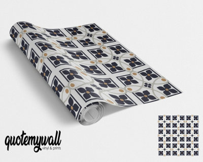 Quote My Wall Quotemywall Square Floral Pattern Tile Wrap For Furniture & Kitchen Worktops from B&Q