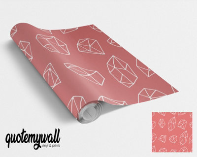 Quote My Wall Quotemywall Geometric Red & White Furniture/window Vinyl Wrap For Furniture & Kitchen Worktops from B&Q