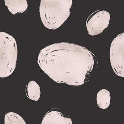 Quote My Wall Quotemywall Large Hand Drawn Black & Blush Spots Self Adhesive Vinyl For Furniture & Kitchen Worktops from B&Q