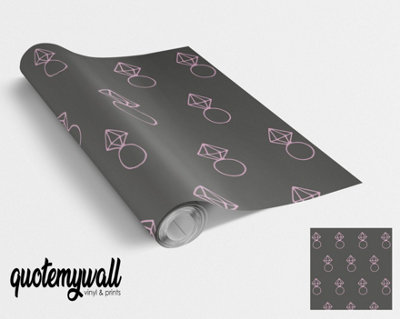 Quote My Wall Quotemywall Grey Diamond Ring Geometric Vinyl Wrap For Furniture & Kitchen Worktops from B&Q