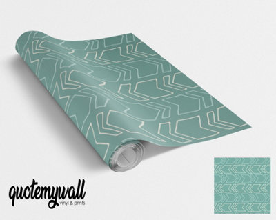 Quote My Wall Quotemywall Green Mint Chevron Vinyl Window/furniture Wrap & Kitchen Worktops from B&Q