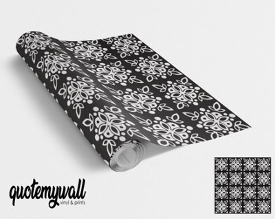 Quote My Wall Quotemywall Black Vintage Pattern Tile Vinyl Sticker Wrap For Furniture & Kitchen Worktops from B&Q