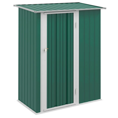 Chilli Seating Chilli 5Ft X 3Ft Garden Metal Storage ShedOutdoor Tool Shed With Sloped RoofLockable Door For ToolsEquipmentGreen from B&Q