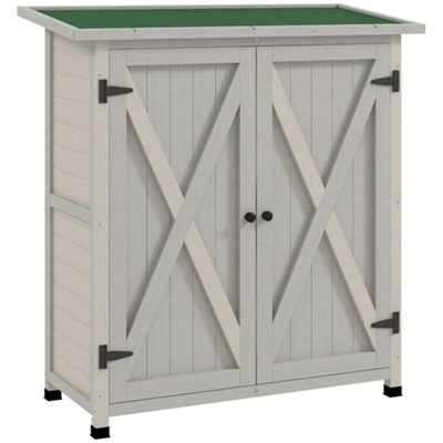 Chilli Seating Chilli 46.5 X 97Cm Compact Wooden Storage Shed - Light Grey