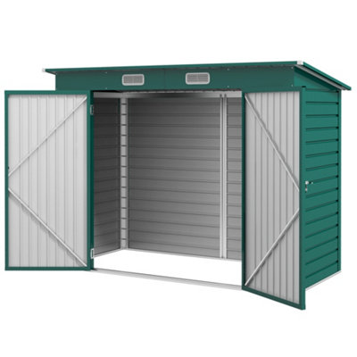 Chilli Seating Chilli 3.7 X 7.9Ft Galvanised Steel Shed, With Latched Door And Padlock - Green