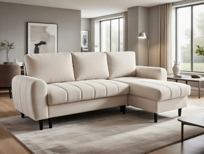 DS Living Sienna 3 Seater Left Hand Facing Storage Sofa Bed In GreySilver Or Beige from B&Q