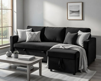DS Living The Tranquilo 3 Seater Sofa Bed In Black Or Navy from B&Q