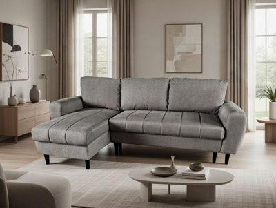 DS Living Sienna 3 Seater Right Hand Facing Storage Sofa Bed In GreySilver Or Beige from B&Q