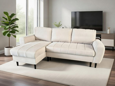DS Living Sienna 3 Seater Right Hand Facing Storage Sofa Bed In GreySilver Or Beige from B&Q