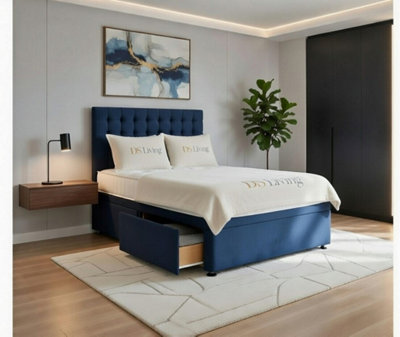 DS Living Casia Dark Blue Drawer BedDivan Bed Frame from B&Q