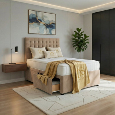 DS Living Casia Mink Drawer BedDivan Bed Frame from B&Q