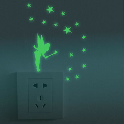Walplus Little Fairy Glowing Vinyl Wall Sticker Glow In Dark Bedroom Decorations Glow In Dark Stickers Stock Clearance from B&Q