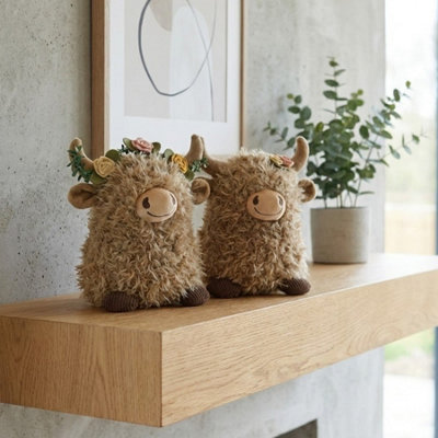 Garden Greatness Flower Crown Fluffy Highland Cow Duo from B&Q