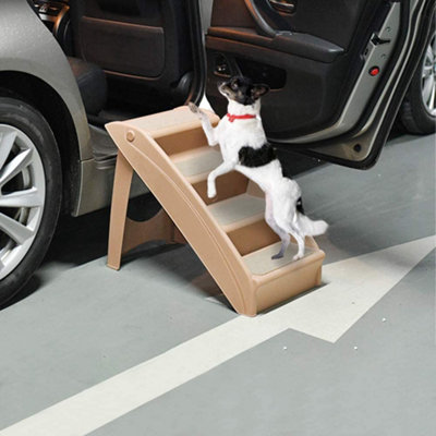MIGHTY PRODUCTS Foldable Stairs For Pets Portable Steps Collapsible Lightweight Ladder Grey from B&Q