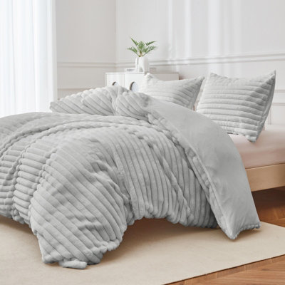 Groundlevel Super Soft Luxury Faux Fur Stripe Duvet from B&Q