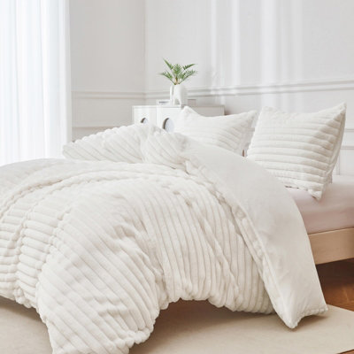 Groundlevel Super Soft Luxury Faux Fur Stripe Duvet from B&Q