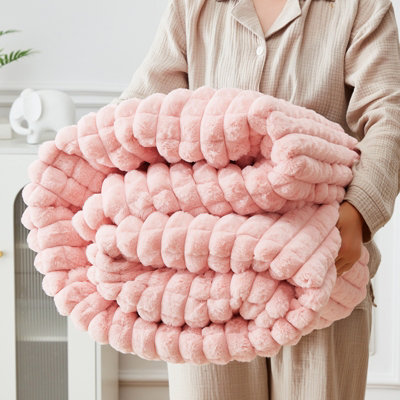 Groundlevel Super Soft Luxury Faux Fur Box Throw from B&Q