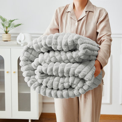 Groundlevel Super Soft Luxury Faux Fur Box Throw from B&Q