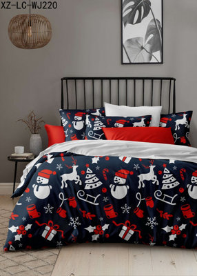 Groundlevel Christmas Print Printed Duvet Set from B&Q
