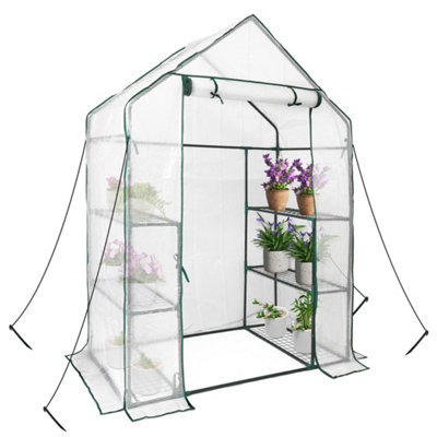 Heyfurni Walk In Greenhouse With Pe Cover3 Tier 6 Shelves With Large Reinforced Tubular Steel FramePortable Growhouse from B&Q