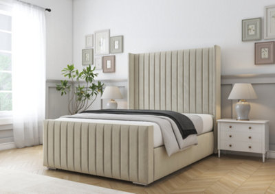 Comfort Beds Chester Cream Plush Bed Frame With Mattress from B&Q