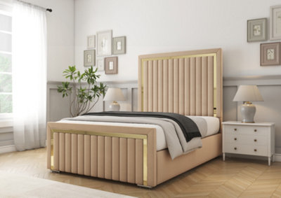 Comfort Beds Boston Gold Pebble Plush Bed Frame With Mattress from B&Q