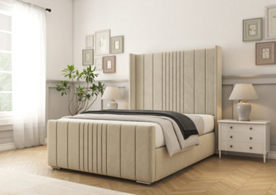 Comfort Beds Grace Cream Plush Bed Frame With Mattress from B&Q