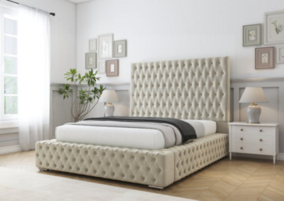 Comfort Beds Ambassador Cream Plush Bed Frame With Mattress from B&Q