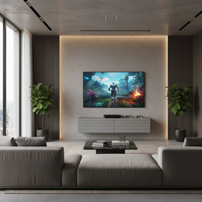 Amos Mann Furniture Clermont Graphite Grey Wall Mounted Floating Wide Large Tv Entertainment Unit from B&Q