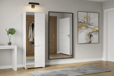 Amos Mann Furniture Cellini White Gloss Shallow Narrow Slim Hallway Bedroom Wardrobe from B&Q