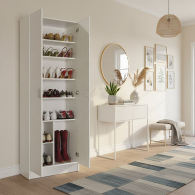 Amos Mann Furniture Multitall White 2 Door Utility Shoe Storage Cupboard Cabinet Armar 2P from B&Q