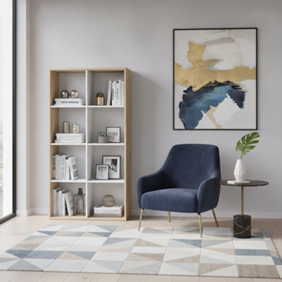 Amos Mann Furniture Evian Artic White And Oak Short Bookshelf Unit from B&Q