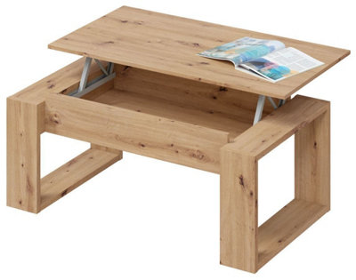 Amos Mann Furniture Aspen Oak Effect Coffee Table With Lift Up Storage from B&Q