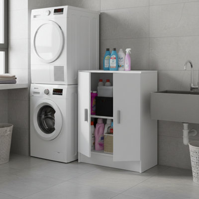 Amos Mann Furniture Fresno 2 Door White Utility Universal Storage Cupboard from B&Q