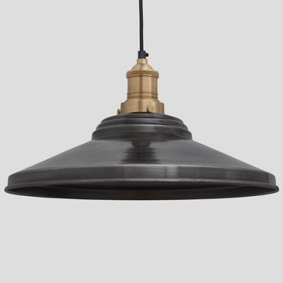 Industville Brooklyn Giant Step Pendant18 InchPewterBrass Holder from B&Q