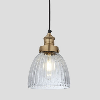 Industville Brooklyn Glass Cone Pendant7 InchBrass Holder from B&Q