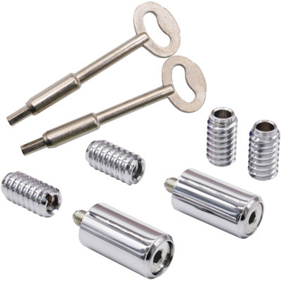 Eai Sash Window Stop Set With Ventilation Restrictor Feature With Keys Polished Chrome from B&Q