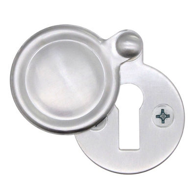 Eai Victorian Keyhole Covered Escutcheon For Front Doors 34mm Satin Chrome from B&Q