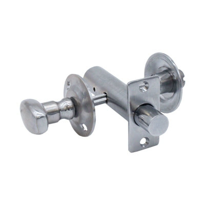 EaiBathroom Bolt Oval Thumb Turn & Release C/w Mortice Rack Bolt Satin Chrome from B&Q