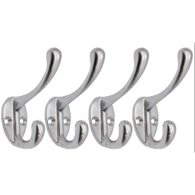 Eai Chrome Coat Hook Robe Hook Petite Traditional PatternPack Of 4Satin Chrome from B&Q