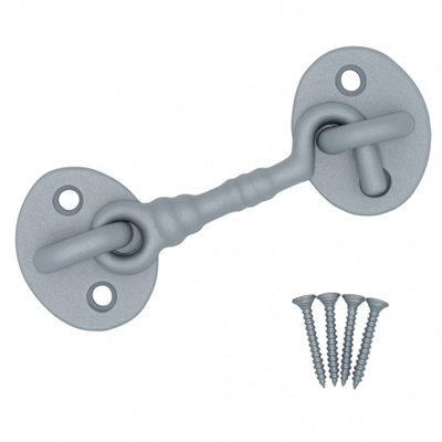 Afit Cabin Hook Galvanised Cast Iron 75mm Heavy Duty French Stable Door Gate Hold Back With Fixings Barrel Style from B&Q
